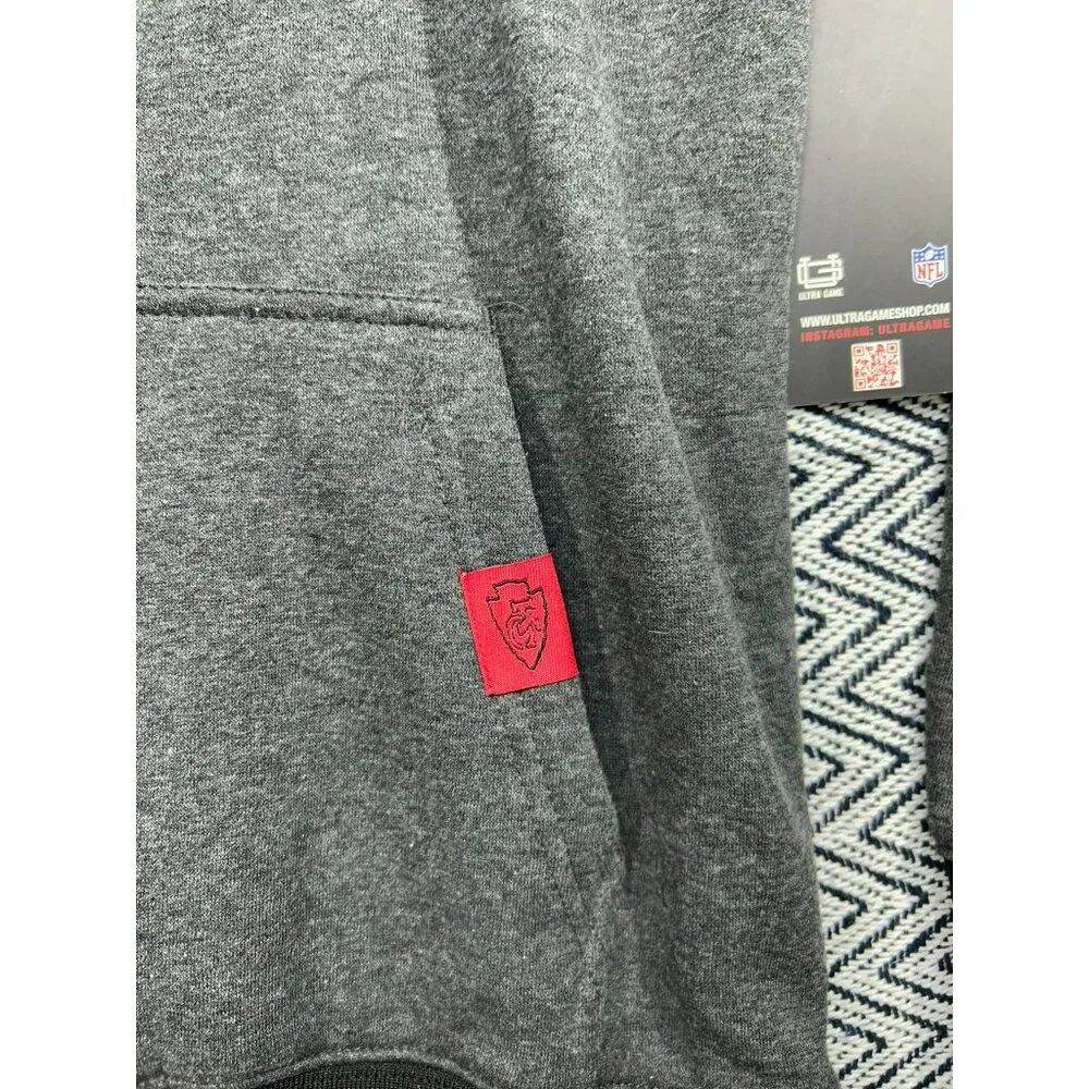 Kansas City Chiefs Gray Hoodie Red Accents Official NFL Team Apparel M Sweatshir - Picture 6 of 8